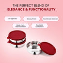 SOPL-OLIVEWARE Magic Storage Container, 100% Leak Proof & BPA Free Lid, Dishwasher Safe, 3 Stainless Steel Containers with 300 ml Each - Maroon