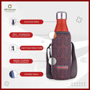 Oliveware Sigma Vacuum Bottle with Sleeve, Stainless Steel (500ml), Hot and Cold, Insulated Bottle, Fit for Indoor & Outdoors - Orange