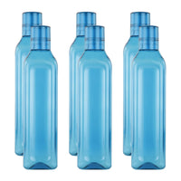 oliveware Premium Plastic Water Bottle, 1L, Set of 6, Blue