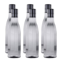 Oliveware Premium AKQUA Range Plastic Water Bottle, 1L, Set of 6, Grey