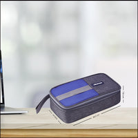 SOPL-OLIVEWARE Freshco Glassware Lunchbox, Borosilicate Glass & Microwave Proof, Safety Lock Airtight Lid, 2 Container with Steel Spoon (320ml) Each - Blue