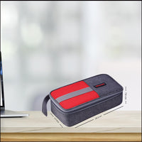 SOPL-OLIVEWARE Freshco Glassware Lunchbox, Borosilicate Glass & Microwave Proof, Safety Lock Airtight Lid, 2 Container with Steel Spoon (320ml) Each - Red