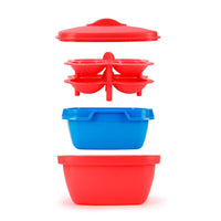 oliveware Plastic Dhokla/Idli Maker, Steamer And Rice Cooker , Red