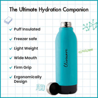 SOPL-OLIVEWARE Qua Water Bottle with Better Grip, 850 ml Bottle, BPA Free & Leak Proof, For Home, Office & Gym use - Blue