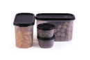 Oliveware Modular Storage Containers, BPA Free, For Pulses, Rice, Dal, Atta & Flour, Set of 4 (2x1800ml, 2x180ml) - Black