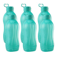 oliveware Jumbo 2 Litre Water Bottle, 100% Leak Proof, BPA Free Premium Plastic Bottle, for Home, Office & Gym, Sturdy with Holder, Pack of 3 (Blue)