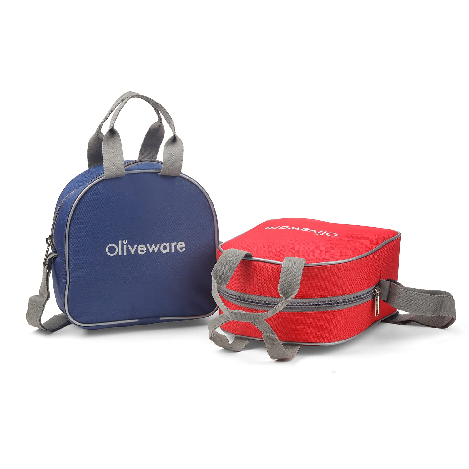 SOPL-OLIVEWARE Steel Mate Lunch Box, Leak Proof, 3 Stainless Steel containers with BPA Free Lids (300ml, 400ml & 535ml), Steel Tumbler (375ml), Fabric Bag - Red