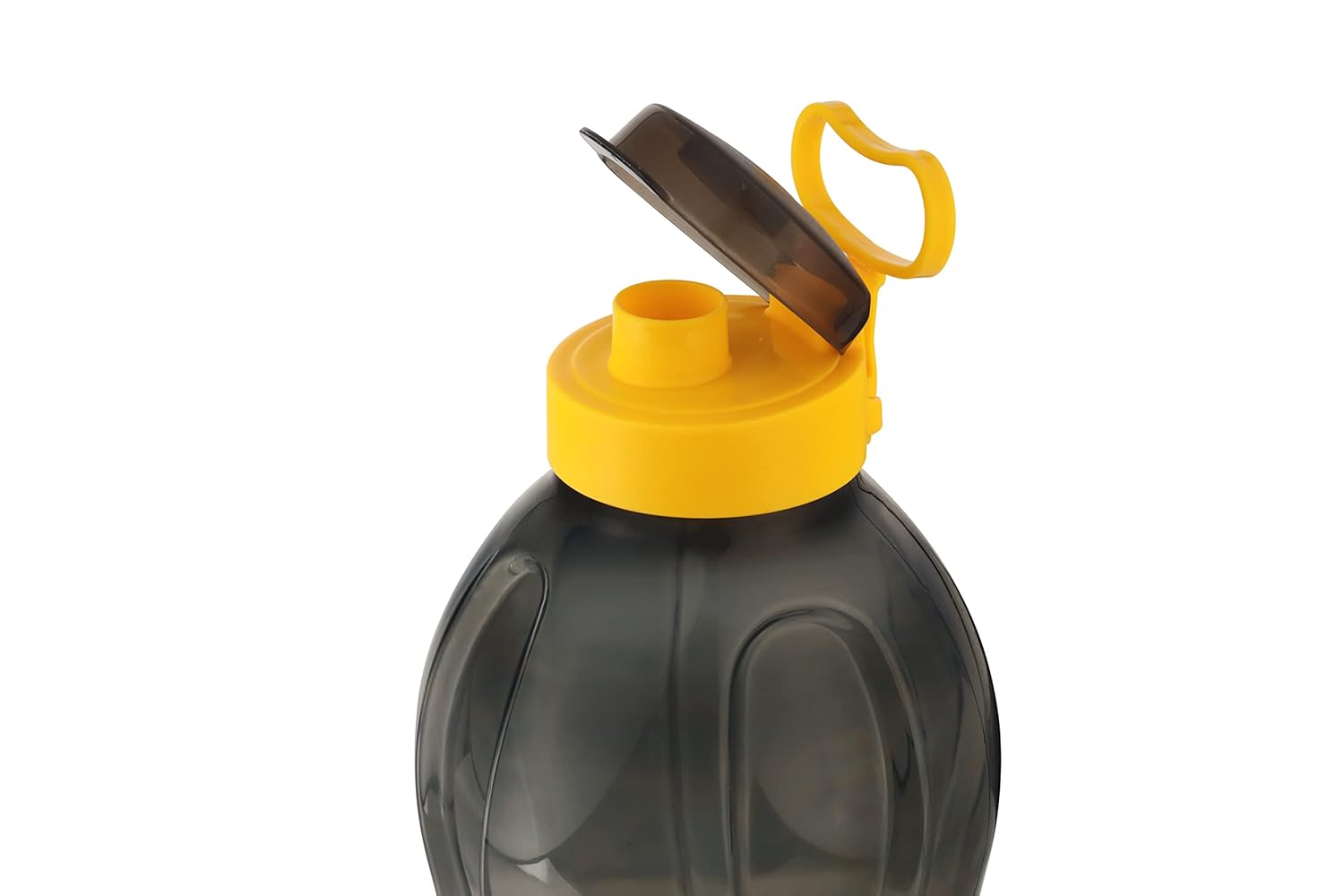 oliveware Jumbo 2 Litre Water Bottle | for Home, Office & Gym | Sturdy with Holder | 100% Leak Proof | BPA Free Premium Plastic Bottle- Pack of 1 (Black_Yellow)