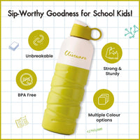 SOPL-OLIVEWARE Smash Water Bottle with Better Grip, 500 ml Bottle, BPA Free & Leak Proof, For Home, Office & Gym use - Green