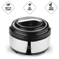 Oliveware Supremo Casseroless Thermosteel & Double Wall Insulation (2000 ml) with Insulated Lid Keep Food Hot, Stainless Steel with Carry Handle