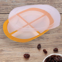 Oliveware Pearl Square Tray with Airtight Lid for Serving Dry Fruits, BPA Free, Storage & Serving Snacks, Dry Fruits, Biscuits, Candy, 4 Compartments (4x150 ml) - Yellow