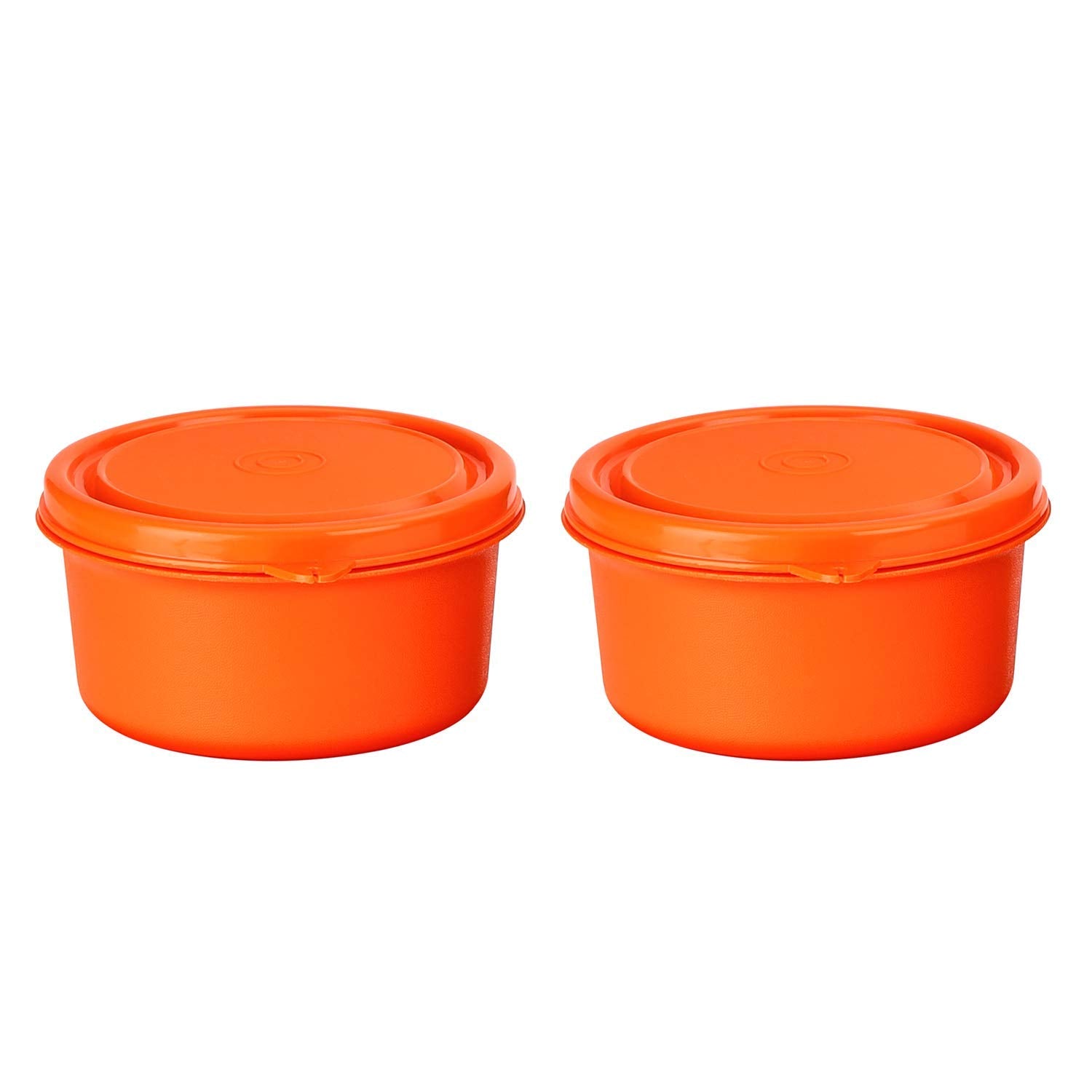 oliveware SOPL (logo) with Device Benny Containers with BPA Free Airtight Lid, Inside Steel Container, Microwave Safe & Leak Proof, Home & Office Use, Set of 2 (450ml) - Orange