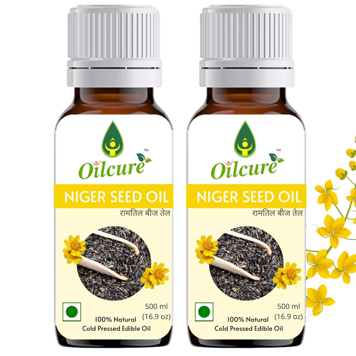 Oilcure Cold Pressed Niger Seed Oil 500 ml- Pack of 2
