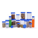 oliveware Honeycomb Range Kitchen Container, Air Tight Storage with Fridge Bottles, BPA Free, Set of 18 (15 Boxes + 3 Water Bottles) - Blue