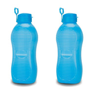 oliveware King Plastic Water Bottle, 2L, Set of 2, Blue