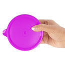 oliveware Magic Storage Containers, 100% Leak Proof and Spill Proof, 2 Stainless Steel Containers with BPA Free Airtight Lid (600ml Each) - Voilet