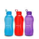 oliveware Plastic BPA-Free King Water Bottle with carrying Handle for Fridge Home & Office Use - (Multicolour, 2 litre) Set of 3