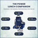 SOPL-OLIVEWARE Executive Lunch Box Series, Microwave Safe & Leak Proof, 3 Inside Steel Container with BPA Free Airtight Lid (290ml, 450ml & 600ml), Plastic Pickle Box (130ml), Steel Cutlery - Blue