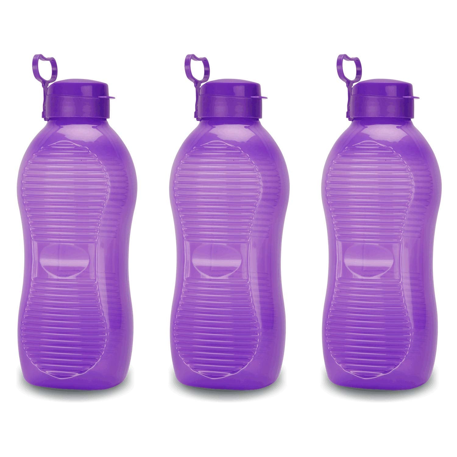 Oliveware King Water Bottle | 2 Litre | with Carry Handle | BPA Free | for Fridge | Home & Office Use | Set of 3 - Purple