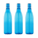 oliveware Premium Mosaic Range Plastic Water Bottle, 1L, Set of 3, Blue