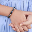 Protective Evil Eye Hematite Natural Stone Bracelet with Magsnap |Certified Natural Healing Stones for Protection & Balance
