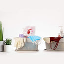 SOPL- Oliveware (logo) with Device Bingo Basket Stackable Storage Organiser With Lids For Clothes & Toys, BPA Free Plastic, Set of 2 Big - 5.2L Each(Grey)