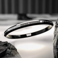 Black Waheguru Ji Da Khalsa MicroCarved Punjabi Kada Stainless Kada For Everyday Wear | Gloss Finish