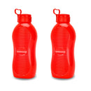 oliveware King Plastic Water Bottle, 2L, Set of 2, Red