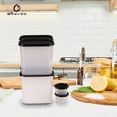 Oliveware Modular Storage Containers, BPA Free, For Pulses, Rice, Dal, Atta & Flour, Set of 6 (4x1800ml, 2x180ml) - Black