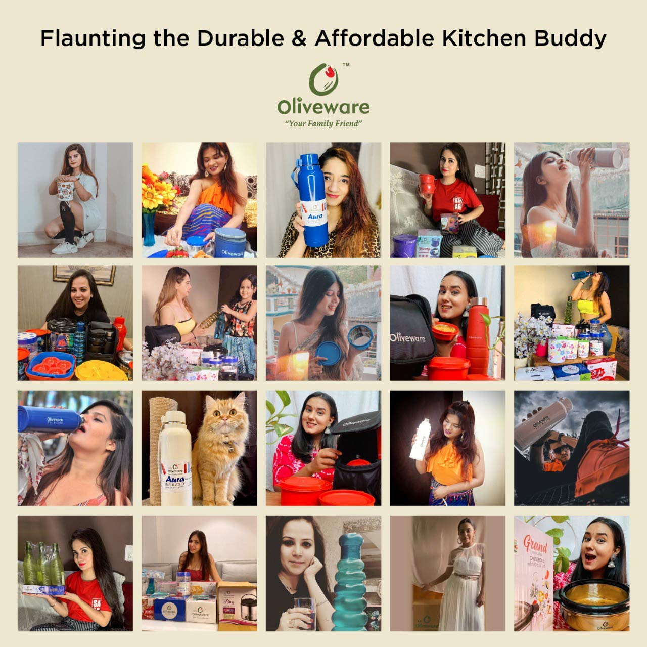 oliveware Bella Lunch Box, 3 Stainless Steel Containers 300ml Each, Insulated Body with Carry Handle, Leak Proof, Complete Meal Hot Case (Black)