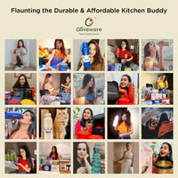 oliveware Bella Lunch Box, 3 Stainless Steel Containers 300ml Each, Insulated Body with Carry Handle, Leak Proof, Complete Meal Hot Case (Black)