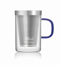 Glass Tea Mug With Steel Infuser - Silver Lid - 500 Ml