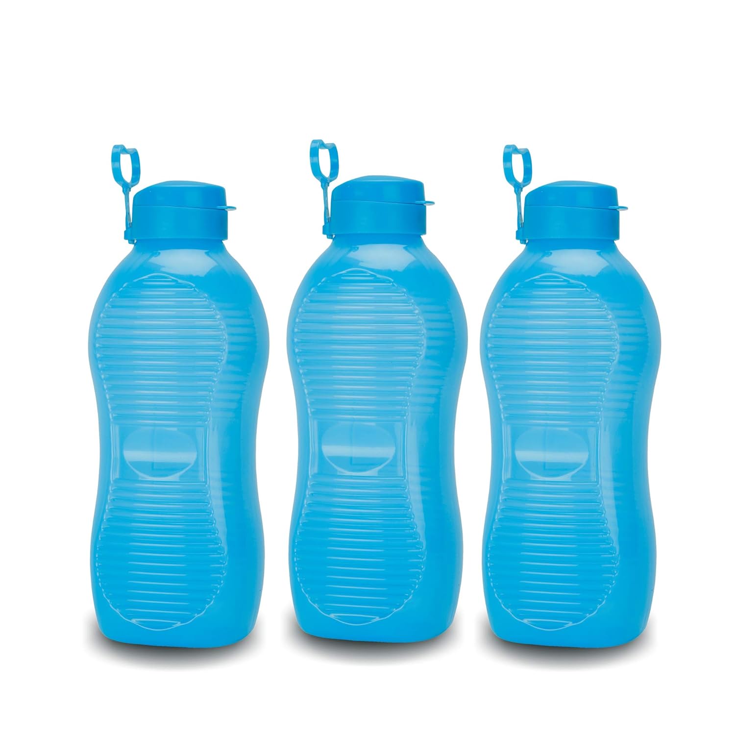 Oliveware King Water Bottle | 2 Litre | with Carry Handle | BPA Free | for Fridge | Home & Office Use | Set of 3 - Blue