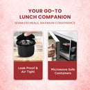 SOPL-OLIVEWARE Hazel Lunch Box, Leak Proof & Microwave Safe, 3 Stainless Steel Containers (450ml, 450ml, 550ml), Insulated Fabric Bag, Full Meal & Easy to Carry (Red)