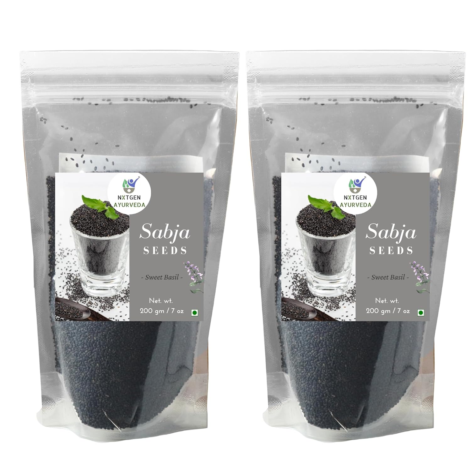 Nxtgen Ayurveda Sabja Seeds for Weight Loss Combo | Pack Of 2 | Basil Seeds | Tukmaria