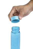 oliveware Premium RIDGED Range Plastic Water Bottle, 400ml, Set of 3, Blue