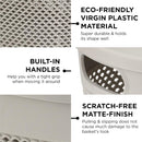 Oliveware Bingo Basket Stackable Storage Organiser With Lids For Clothes & Toys, BPA Free, Set of 2 Small - 3.4L Each (Grey, Plastic)