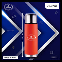 SOPL-OLIVEWARE Haze Vacuum Double Wall Bottle, Stainless Steel (750ml), Hot & Cold, Insulated Bottle, Fit for Indoor & Outdoors - Orange