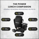 SOPL-OLIVEWARE Executive Pro Lunch Box, Microwave Safe, 3 Inner Steel Container With Bpa Free Lids (290Ml, 450Ml, 600Ml, Plastic Pickle Box (130Ml) & Steel Cutlery - Black, 290 Milliliter