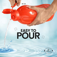 oliveware Jumbo 2 Litre Water Bottle, 100% Leak Proof, BPA Free Premium Plastic Bottle, for Home, Office & Gym, Sturdy with Holder, Pack of 6 (Multi)