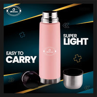 SOPL-OLIVEWARE Spyker Vacuum Double Wall Flask Bottle, Stainless Steel (500ml), Hot & Cold, Insulated Bottle, Fit for Indoor & Outdoors - Pink