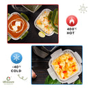 SOPL-OLIVEWARE Spyker Glassware Square Lunchbox, Borosilicate Glass Containers, Microwave Safe & Leak Proof, 3 Containers with BPA Free Lids (320ml) Each - Blue