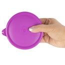 oliveware Magic Storage Containers, 100% Leak Proof and Spill Proof, 2 Stainless Steel Containers with BPA Free Airtight Lid (450ml Each) - Voilet