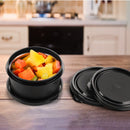 Oliveware Air Tight Lids for Benny Container | Set of 3 | Spill Proof | Leak Proof | For 290ml, 450ml, 600ml | Dishwasher & Freezer Safe (Black)