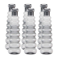Oliveware Premium Plastic Water Bottle, 1L, Set of 6, Grey