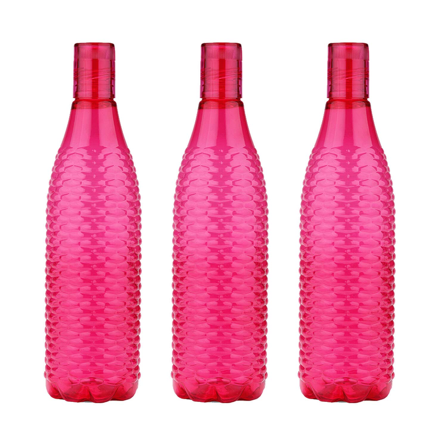 oliveware Premium Mosaic Range Plastic Water Bottle, 1L, Set of 3, Pink