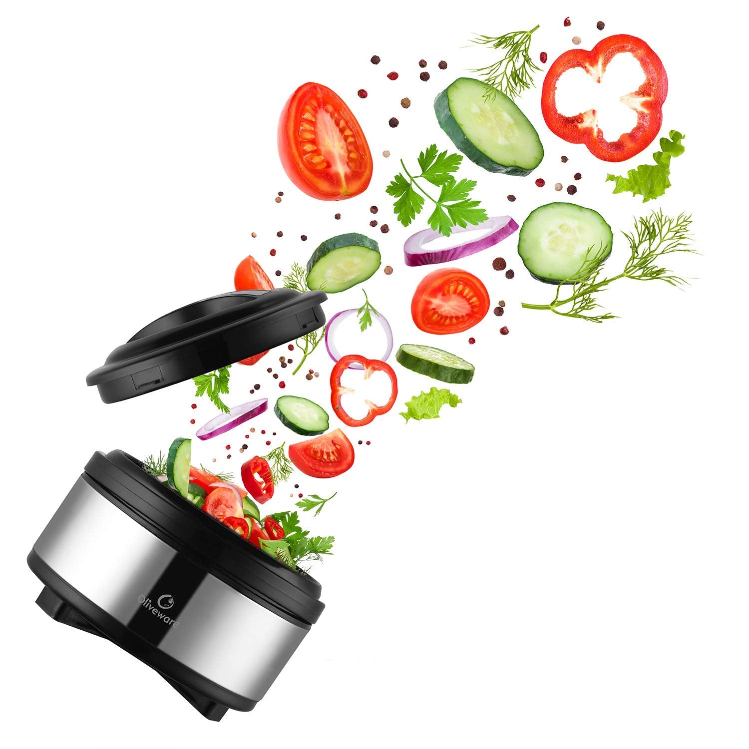 Oliveware Supremo Casseroless Thermosteel & Double Wall Insulation (2500 ml) with Insulated Lid Keep Food Hot, Stainless Steel with Handle