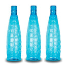 oliveware Stunning Range Premium PET Water Bottle With Better Grip, BPA Free & 100% Leak Proof, 1 Litre Bottle, For Home & Office Use, Pack of 3 - Blue