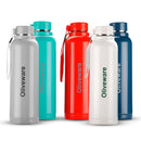 Oliveware Aura Insulated Stainless Steel Bottle - Red | Keep Hot & Cold for Long Hours | Fits Bags & Fridge | Strap for Easy Carry - 690ml