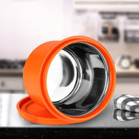 oliveware SOPL (logo) with Device Benny Containers with BPA Free Airtight Lid, Inside Steel Container, Microwave Safe & Leak Proof, Home & Office Use, Set of 2 (450ml) - Orange